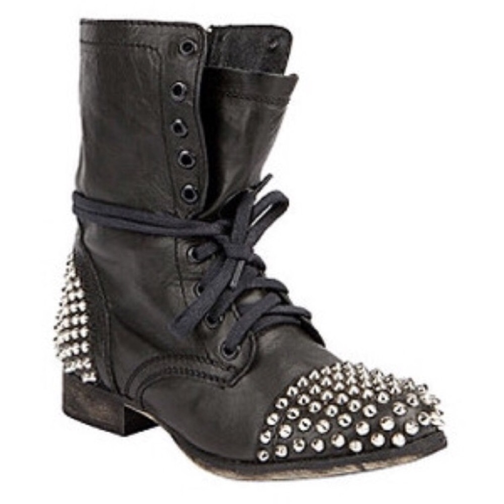 Steve Madden Black Student Combat Boots